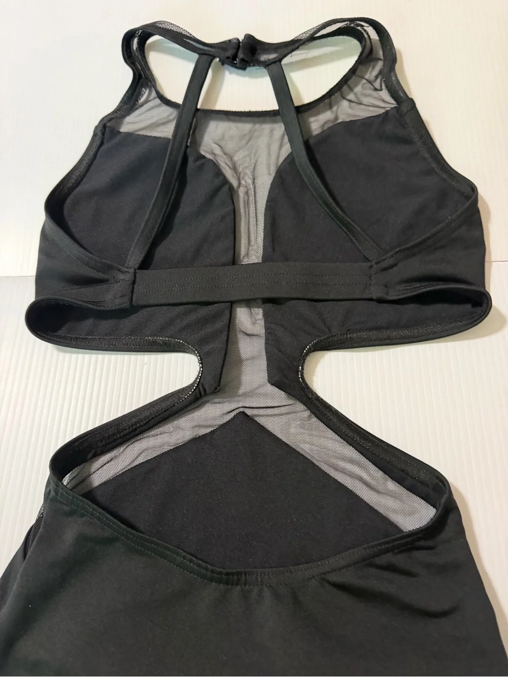 BP design solo illusion black open back Dance Costume contemporary acro adult XS